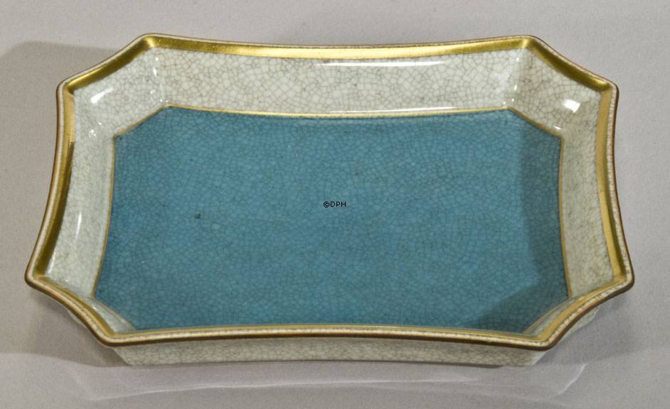 Turkis skål, krakeleret, Royal Copenhagen nr. 460-3391