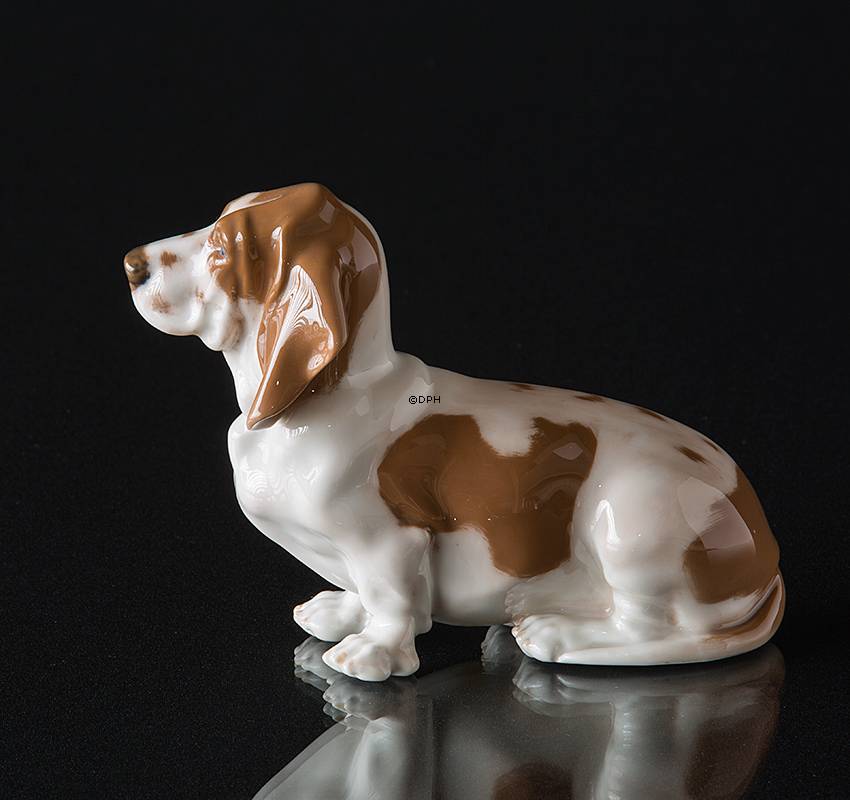 Basset hound, Royal Copenhagen hunde figur nr. 4616