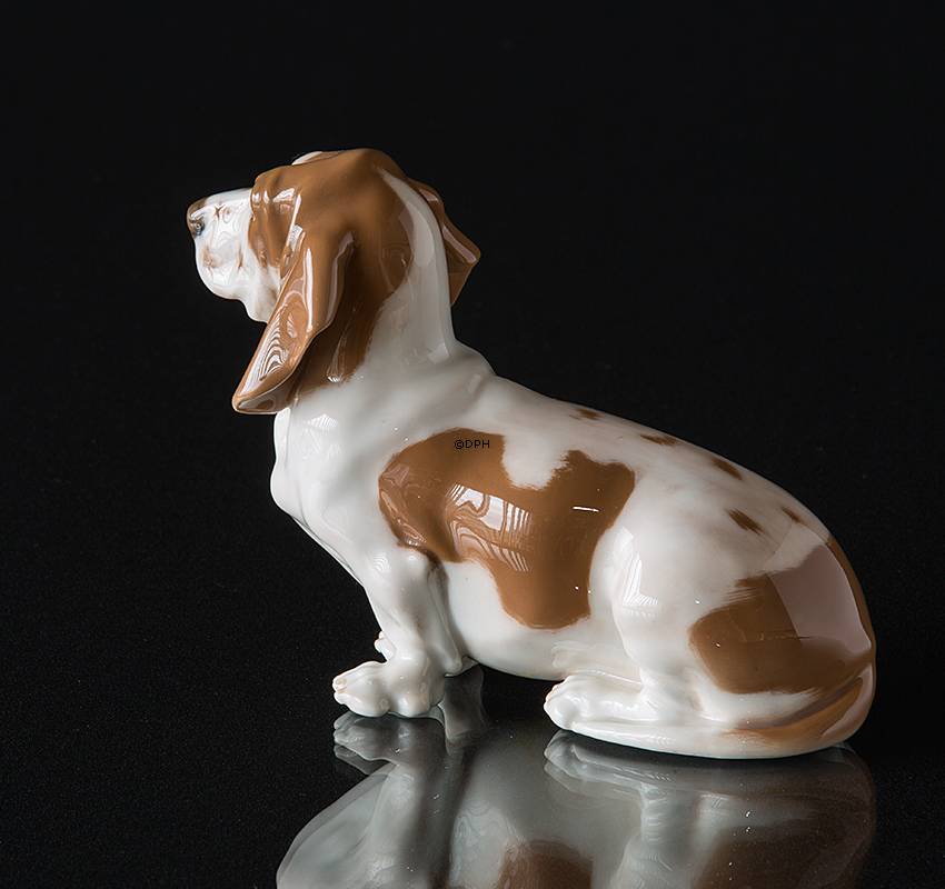 Basset hound, Royal Copenhagen hunde figur nr. 4616