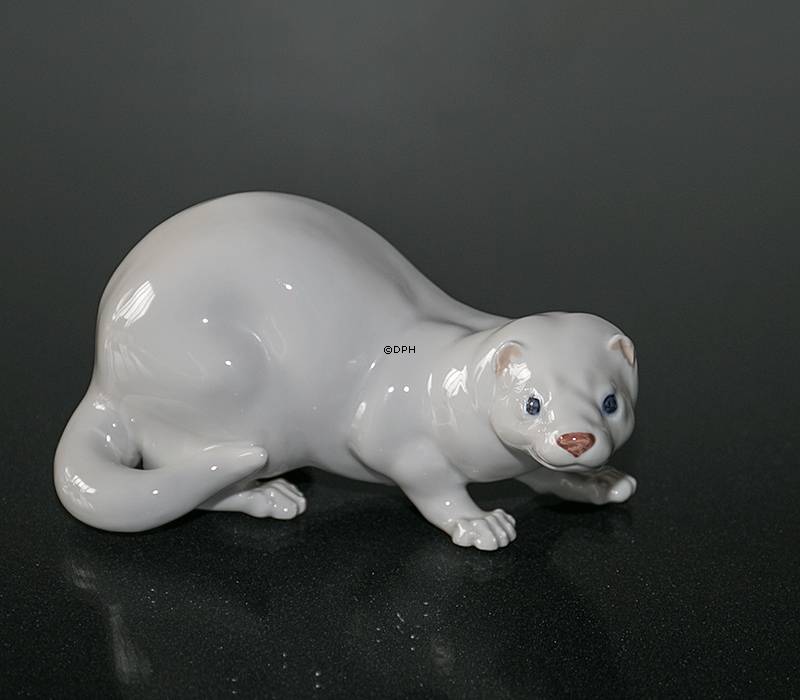 Mink, hvid, Royal Copenhagen figur nr. 4654-2936