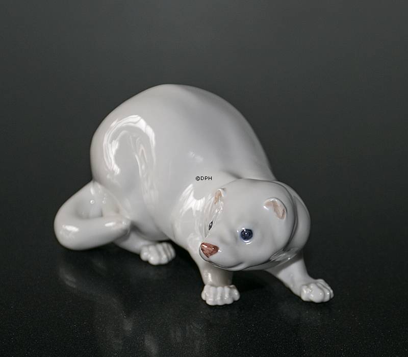 Mink, hvid, Royal Copenhagen figur nr. 4654-2936