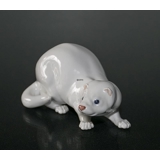 Mink, hvid, Royal Copenhagen figur nr. 4654-2936