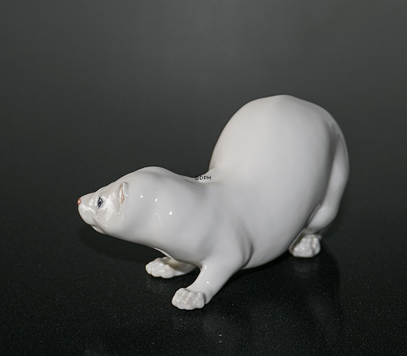 Mink, hvid, Royal Copenhagen figur nr. 4654-2936