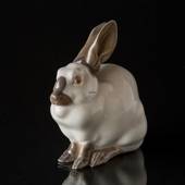 Siddende stor hvid kanin, Royal Copenhagen figur nr. 4676
