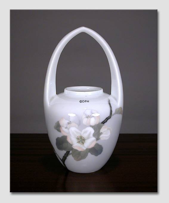 Vase med hank med æblegren, Royal Copenhagen nr. 53-29