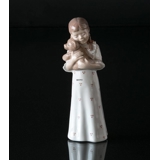 Girl with teddy in nightgown, Royal Copenhagen figurine no. 5655