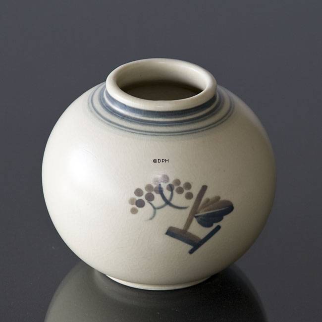 Fajance vase med frugter, Royal Copenhagen nr. 6-25