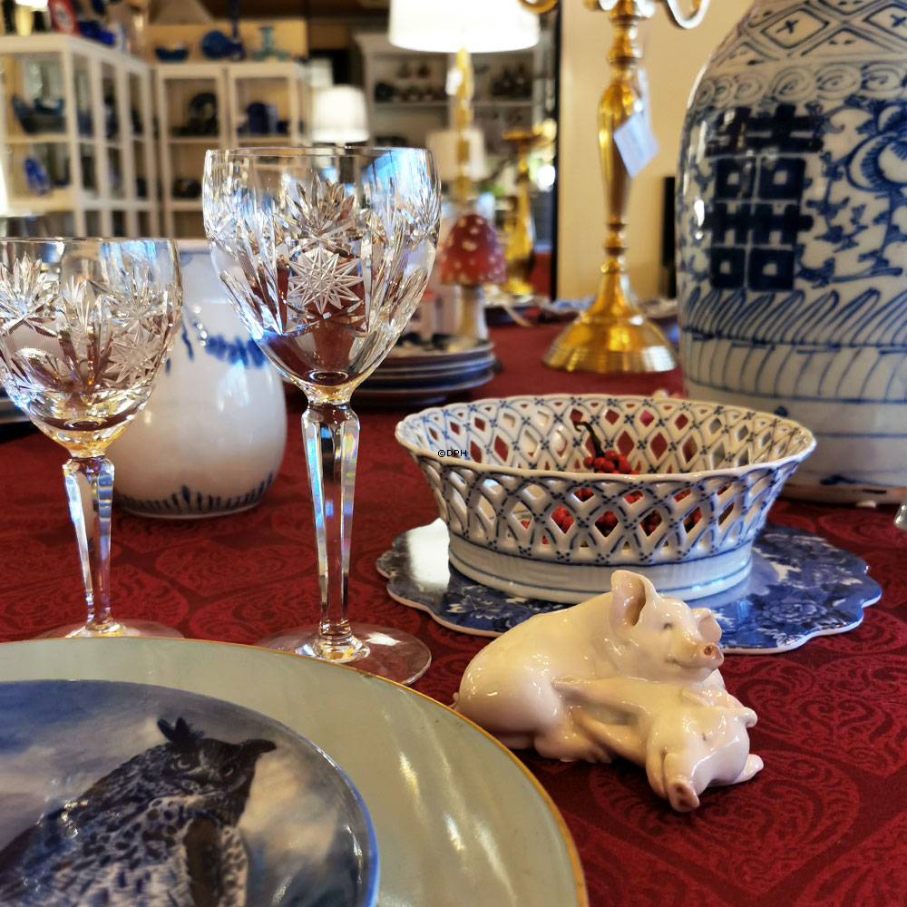 Grisegruppe, smågrise, par, Royal Copenhagen figur 691 (1894-1922)