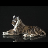 Tiger liegt und entspannt sich, Royal Copenhagen Figur Nr. 714
