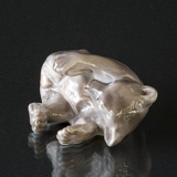 Brown Bear playing with its foot, Royal Copenhagen figurine no. 729