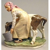 Pige med kalv, Overglasurfigur, Royal Copenhagen nr. 779
