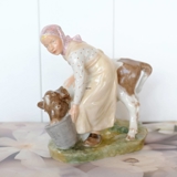 Girl with Calf, overglaze figurine Royal Copenhagen No. 779