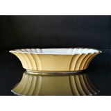 Sjælden Royal Copenhagen jardiniere - Hvid med gul dekoration og guldkanter nr. 789-3384