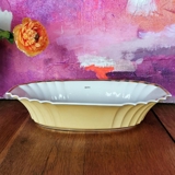 Sjælden Royal Copenhagen jardiniere - Hvid med gul dekoration og guldkanter nr. 789-3384