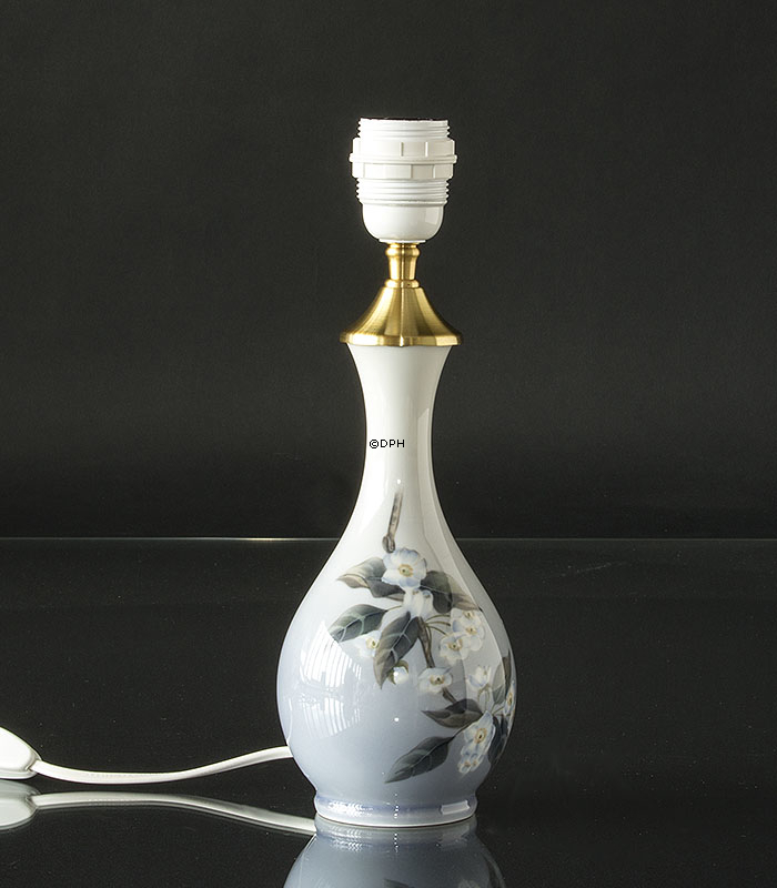 Bordlampe med Kirsebærgren uden lampeskærm, Royal Copenhagen nr. 863-51