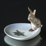 Kaninchen auf Teller Royal Copenhagen Nr. 878 (sehr kleine Reparatur an einem Ohr)