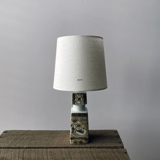 Rund cylinderformet lampeskærm 18 cm i højden, off white hør stof