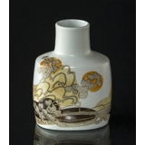 Faience vase with flower motif by Ellen Malmer, Royal Copenhagen No. 962-3207