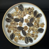 Large Faience Siena dish with flower motif by Ellen Malmer, Royal Copenhagen No. 962-3293