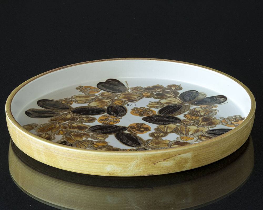 Stort fajance Siena fad af Ellen Malmer, Royal Copenhagen nr. 962-3293