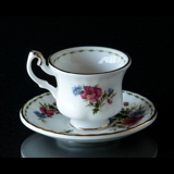 Royal Albert MINIATURE Monthly Cup with Flowers August Poppy (cup Ø4.5cm, saucer Ø 7.3cm)