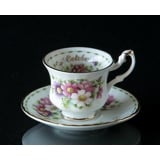 Royal Albert MINIATURE Månedskop med blomster Oktober Cosmos (kop Ø4,5cm underkop Ø 7,3cm)