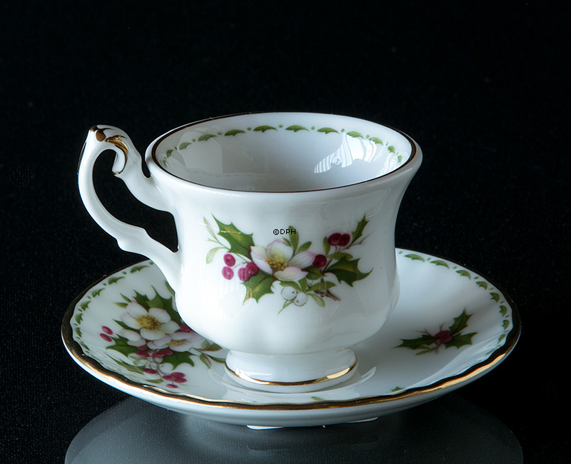 Royal Albert MINIATURE Månedskop med blomster December Julerose