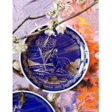 1976 Ravn Cobalt Blue Easter Plate Bunny Rabbit