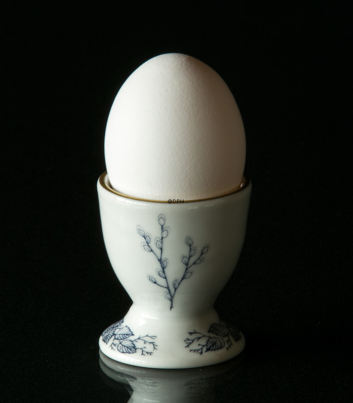 1978 Ravn Påske æggebæger blå/hvid, hare med hare i påskeæg