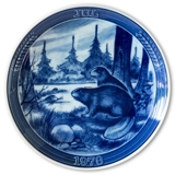 1978 Ravn Christmas plate in the series "Swedish Christmas", Beaver