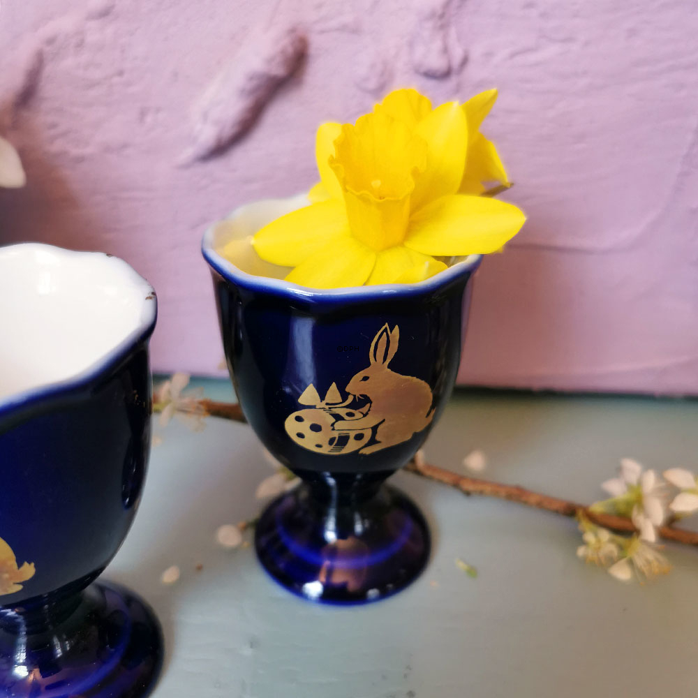 Ravn koboltblå påskeæggebæger 1977