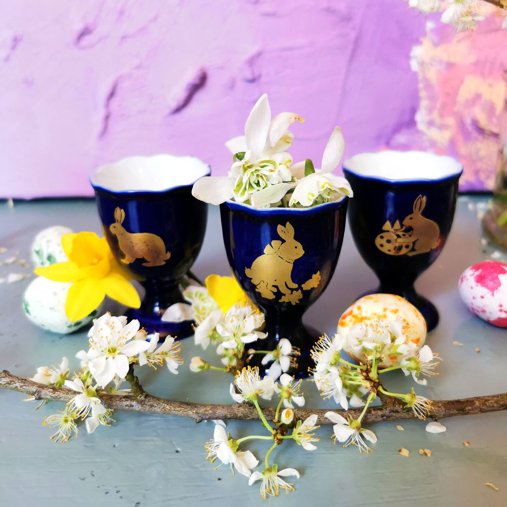 Ravn koboltblå påskeæggebæger 1980