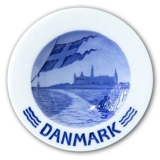Royal Copenhagen Mindeplatte Dannebrog og Kronborg