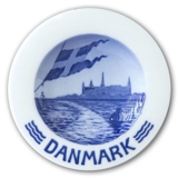 Royal Copenhagen Mindeplatte Dannebrog og Kronborg
