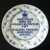 Royal Copenhagen Dealersign -  The business only carries 1st. klasses kgl. Porcelain ... The 2nd class porcelain is thus crossed out