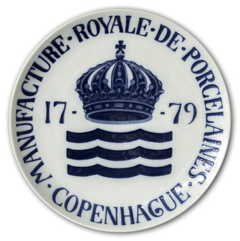Royal Copenhagen Forhandler platte, "Manufacture Royala De Porcelaine De Copenhague - 1779"