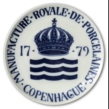 Royal Copenhagen Dealer plate/sign "La Manufacture Royala De Porcelaine De Copenhague - 1779 "
