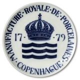 Royal Copenhagen Forhandler platte, "Manufacture Royala De Porcelaine De Copenhague - 1779"