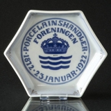 Royal Copenhagen Handlerskilt - Porcelainshandler Foreningen 1872-1922 23. Januar