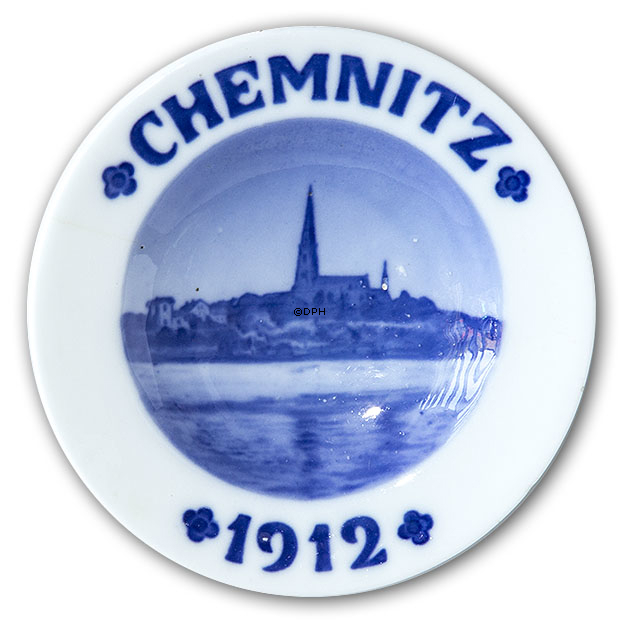 Royal Copenhagen Mindeplatte Chemnitz 1912