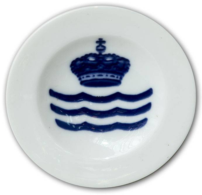 Royal Copenhagen Mindeplatte med krone og tre bølger