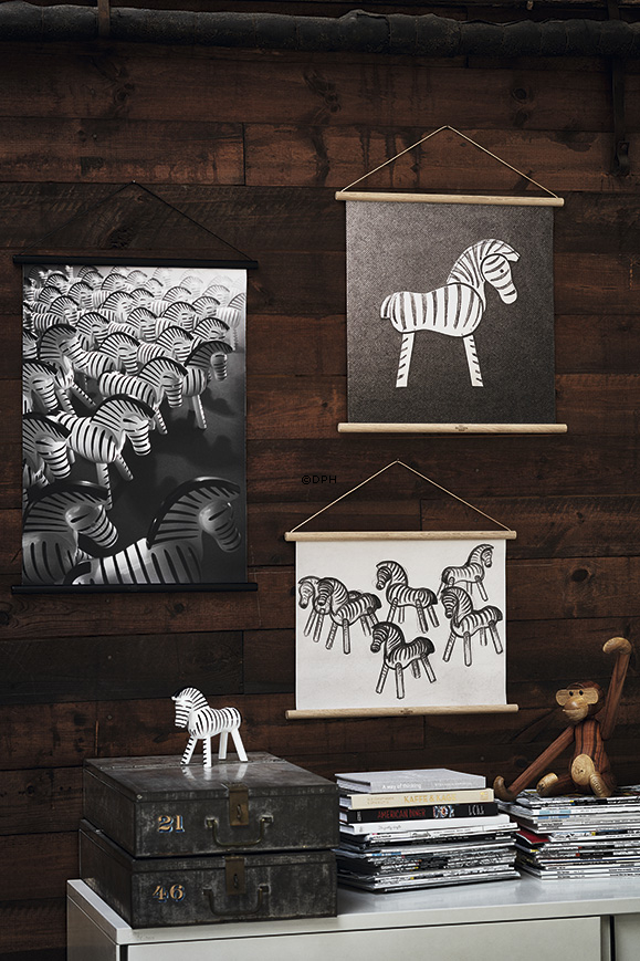 Kay Bojesen Zebra print på lærred, 40 x 40 cm