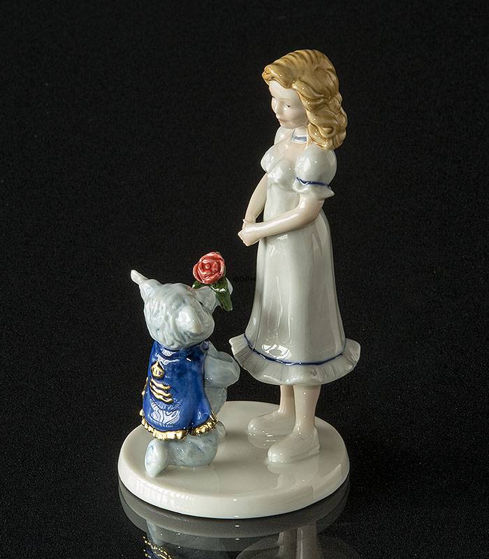 Steiff bamse frier til pige, Royal Copenhagen figur