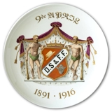 Royal Copenhagen Plate with Coat of Arms D.S & F.F. 9de April 1891-1916