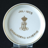 Royal Copenhagen Mindeplatte Jul 1933 Livgardens kaserne