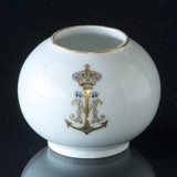 Lille vase, Med krone, anker og et M, Royal Copenhagen 6cm