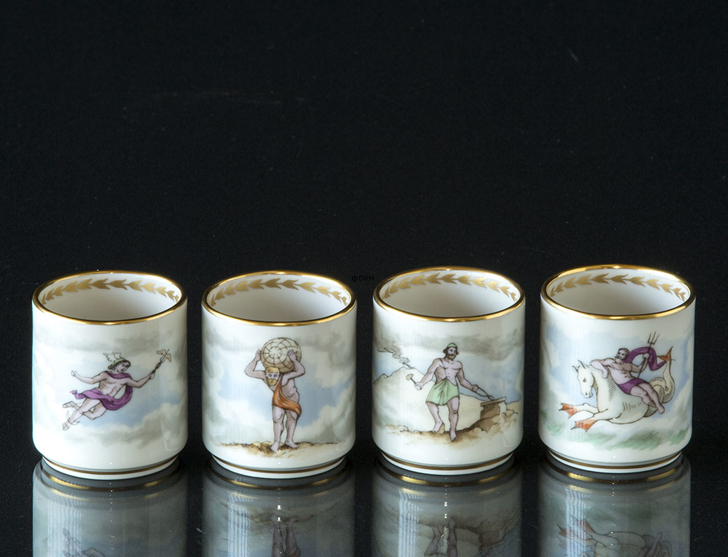 Æggebæger, græske guder sæt med 4 stk.