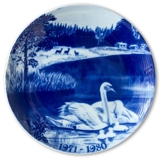 1980 Royal Heidelberg Christmas anniversary plate, Swans