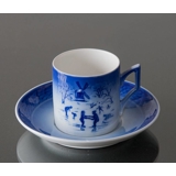 1989 Royal Copenhagen Weihnachtstasse, der alte Eislauf-Teich