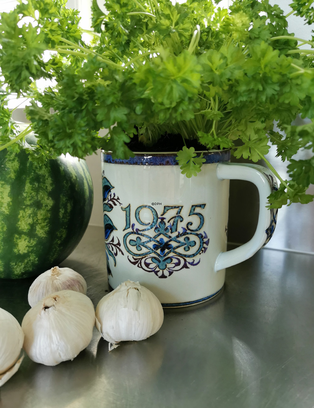 KÆMPE Stort Øl Krus, Royal Copenhagens 200 års jubilæumskrus 1775-1975, Royal Copenhagen